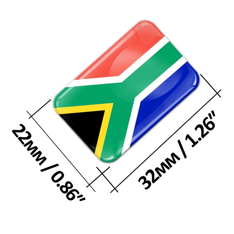 SkinoEu 2 x 3D Domed Silicone Stickers South Africa African Country National Flag 100% Waterproof & UV Protected Decals Car Motorcycle F 76 - Image 2